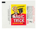 "BLACKSTONE'S MAGIC TRICK" GUM CARD STORE SIGN AND WRAPPER.