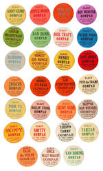 COLLECTION OF 27 KNOWN RARE "OOPMAH" COMIC CHARACTER BUTTONS FROM LOUISVILLE NEWSPAPER.