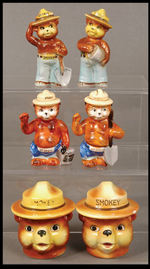 SMOKEY THE BEAR SALT AND PEPPER SETS.