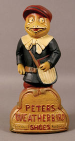 "PETERS WEATHERBIRD SHOES" PAINTED PLASTER FIGURE.