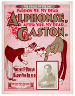 "ALPHONSE AND GASTON" SHEET MUSIC AND SONG BOOK THREE-PIECE LOT.