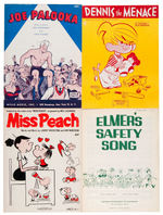 1940s-1960s COMIC STRIP CHARACTERS SHEET MUSIC EIGHT-PIECE LOT.