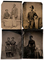 BLACK MEN AND WOMEN SIZE VARIETY LOT OF 17 TINTYPES.