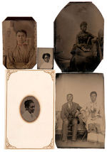 BLACK MEN AND WOMEN SIZE VARIETY LOT OF 17 TINTYPES.