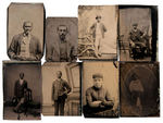 BLACK MEN AND WOMEN SIZE VARIETY LOT OF 17 TINTYPES.