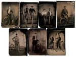 BICYCLE RIDERS LOT OF 10 TINTYPES.