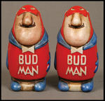 "BUD MAN" SALT AND PEPPER SHAKERS.