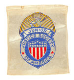 "JUNIOR JUSTICE SOCIETY OF AMERICA" RARE 1945 VERSION PATCH.