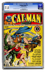 CATMAN COMICS #1  MAY 1941  CGC 7.5  OFF-WHITE TO WHITE PAGES.