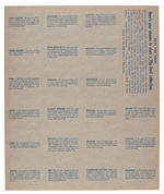 "FLIP CARDS" COMPLETE SET OF FOUR UNCUT SHEETS.