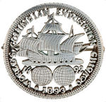 "COLUMBIAN EXPOSITION" HALF DOLLAR JEWELERY PIN.