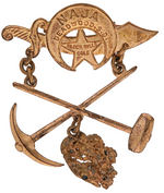 SHRINE FRATERNAL BADGE FOR "NAJA/DEADWOOD, S.D. BLACK HILLS GOLD."