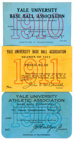 YALE LOT OF THREE BASEBALL SEASON TICKETS AND THREE SCHEDULES.