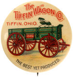 BEAUTIFUL ADVERTISING BUTTON FOR “THE TIFFIN WAGON CO” FROM CPB.