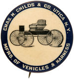 EARLY CARRIAGE AD BUTTON FROM COLLECTIBLE PIN-BACK BUTTONS.