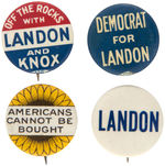 GROUP OF FOUR SCARCE LANDON BUTTONS.