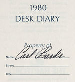 CARL BARKS' PERSONAL 1976 APPOINTMENT BOOK & 1980 DESK DIARY.