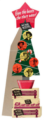 WESTERN TV STARS "ACME BOOTS" CHRISTMAS ADVERTISING STANDEE.