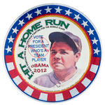 OBAMA 2012 DOUBLE BUTTON PICTURING BABE RUTH IN AN EDITION OF ONLY 12.