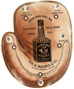 “MURRAY HILL CLUB WHISKEY” FIGURAL CATCHER MITT CELLULOID SCORER.