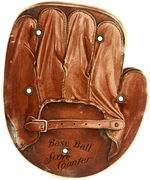 “MURRAY HILL CLUB WHISKEY” FIGURAL CATCHER MITT CELLULOID SCORER.