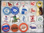 MINOR LEAGUES GROUP OF 21 BUTTONS FROM THE PAUL MUCHINSKY COLLECTION.