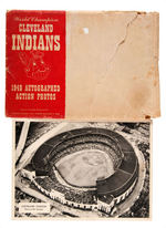 "WORLD CHAMPION CLEVELAND INDIANS 1949 AUTOGRAPHED ACTION PHOTOS" SET W/ENVELOPE.