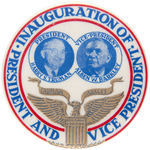 TRUMAN AND BARKLEY RARE AND GRAPHIC INAUGURAL JUGATE BUTTON.