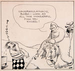 RUBE GOLDBERG “BOBO BAXTER A GOOD HAUL” GOLF THEME DAILY COMIC STRIP ORIGINAL ART.