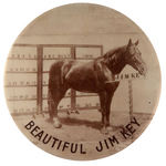 "BEAUTIFUL JIM KEY" THE EDUCATED HORSE REAL PHOTO POCKET MIRROR.