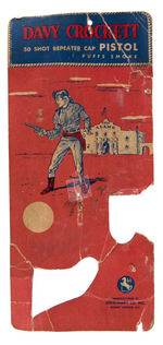 "DAVY CROCKETT" LESLIE-HENRY CAP GUN ON CARD (SIZE VARIETY).