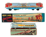 TIN TRAIN THREE-PIECE LOT BOXED.