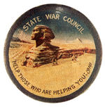 AUSTRALIA WWI BUTTON PICTURING THE EGYPTIAN SPHINX.