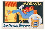 “MORAVIA ICE CREAM FREEZER” CARDSTOCK POSTER.