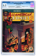 "ALL-AMERICAN COMICS" #35 FEBRURARY 1942 CGC 6.5 FINE+.