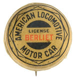 "AMERICAN LOCOMOTIVE MOTOR CAR" RARE BUTTON C. 1906.