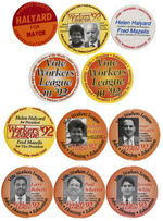 SOCIALIST EQUALITY PARTY GROUP OF 11 PRESIDENTIAL AND LOCAL BUTTONS.