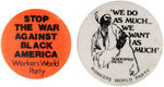 PAIR OF SCARCE "WORKERS WORLD PARTY" BUTTONS.