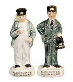 "BLACK RIVER AND WESTERN RAILROAD" SALT & PEPPER SET.