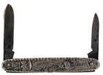 "AMERICAN FIRST" TWO-BLADE KNIFE WITH UNCLE SAM AND LIBERTY PORTRAIT.