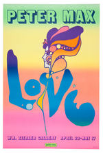 "PETER MAX - LOVE" GALLERY POSTER & PROGRAM BOOK.