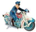 LINEMAR TIN LITHO POLICEMAN ON MOTORCYCLE WIND-UP.