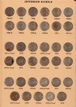 5C JEFFERSON NICKEL SET 1938-1999 AU-PROOF.