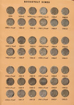 10C ROOSEVELT DIME NEAR COMPLETE SET 1946-1999 AU-PROOF.