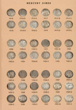 10C MERCURY DIME NEAR COMPLETE SET AU/UNC.