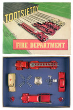 "TOOTSIETOY FIRE DEPARTMENT" BOXED SET.