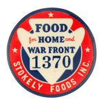 "STOKELY FOODS" SERIALLY NUMBERED EMPLOYEE BUTTON.