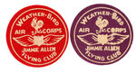 "JIMMIE ALLEN FLYING CLUB WEATHER-BIRD AIR CORPS" PATCHES PAIR.
