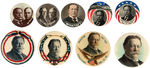 TAFT GROUP OF NINE PORTRAIT BUTTONS INCLUDING TWO JUGATES.