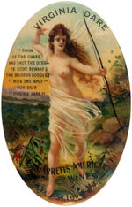 "VIRGINIA DARE" WINE POCKET MIRROR SHOWING NUDE "MODERN GODDESS."